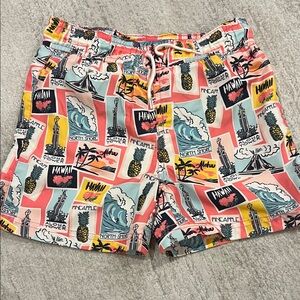 Janie and Jack Tropical Print Swim Trunks